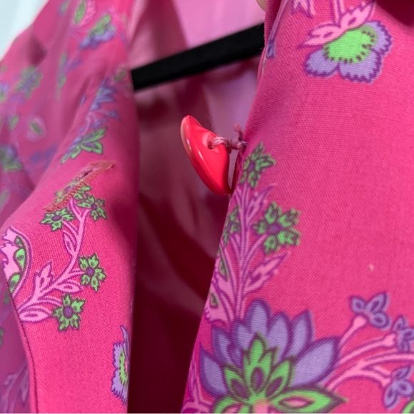 Vintage Pink Patterned 1950s/60s House Dress/ House Coat - Picture 7 of 13